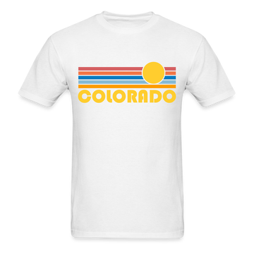 Colorado Basic T-Shirt - Unisex Colorado T Shirt Retro Sun - white