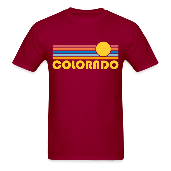 Colorado Basic T-Shirt - Unisex Colorado T Shirt Retro Sun - dark red