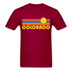 Colorado Basic T-Shirt - Unisex Colorado T Shirt Retro Sun - dark red