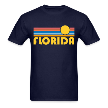 Florida Basic T-Shirt - Unisex Florida T Shirt Retro Sun - navy