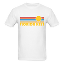 Florida Keys, Florida Basic T-Shirt - Unisex Florida Keys T Shirt Retro Sun - white
