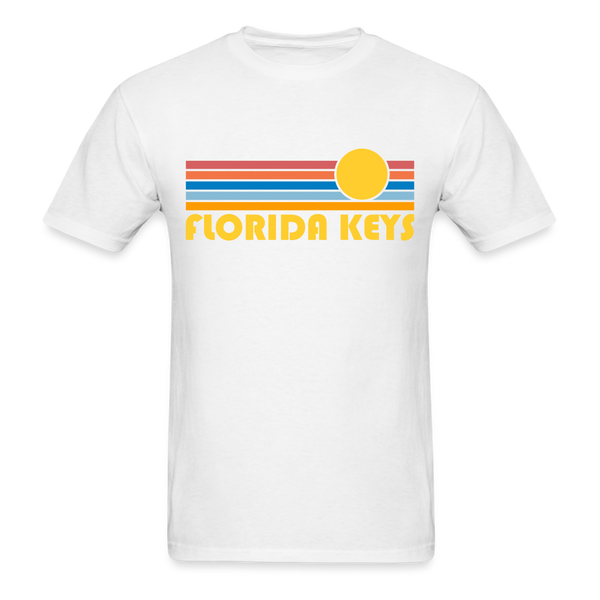 Florida Keys, Florida Basic T-Shirt - Unisex Florida Keys T Shirt Retro Sun - white