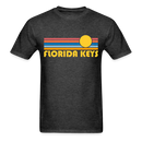 Florida Keys, Florida Basic T-Shirt - Unisex Florida Keys T Shirt Retro Sun - heather black
