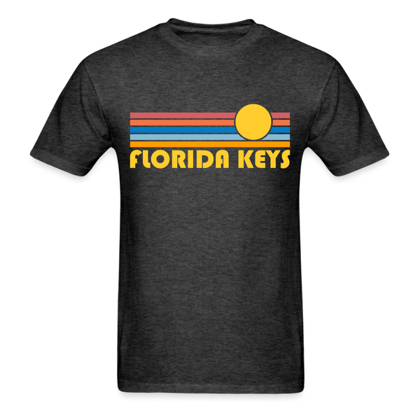 Florida Keys, Florida Basic T-Shirt - Unisex Florida Keys T Shirt Retro Sun - heather black