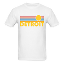 Detroit, Michigan Basic T-Shirt - Unisex Detroit T Shirt Retro Sun - white