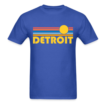 Detroit, Michigan Basic T-Shirt - Unisex Detroit T Shirt Retro Sun - royal blue