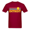 Detroit, Michigan Basic T-Shirt - Unisex Detroit T Shirt Retro Sun - dark red