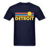 Detroit, Michigan Basic T-Shirt - Unisex Detroit T Shirt Retro Sun - navy