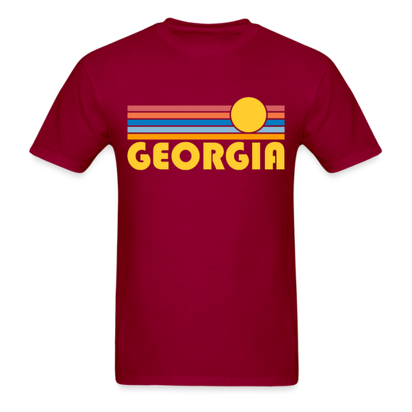Georgia Basic T-Shirt - Unisex Georgia T Shirt Retro Sun - dark red