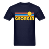 Georgia Basic T-Shirt - Unisex Georgia T Shirt Retro Sun - navy