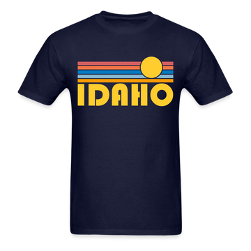 Idaho Basic T-Shirt - Unisex Idaho T Shirt Retro Sun - navy