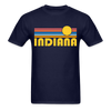 Indiana Basic T-Shirt - Unisex Indiana T Shirt Retro Sun - navy