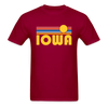 Iowa Basic T-Shirt - Unisex Iowa T Shirt Retro Sun - dark red