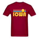 Iowa Basic T-Shirt - Unisex Iowa T Shirt Retro Sun - dark red