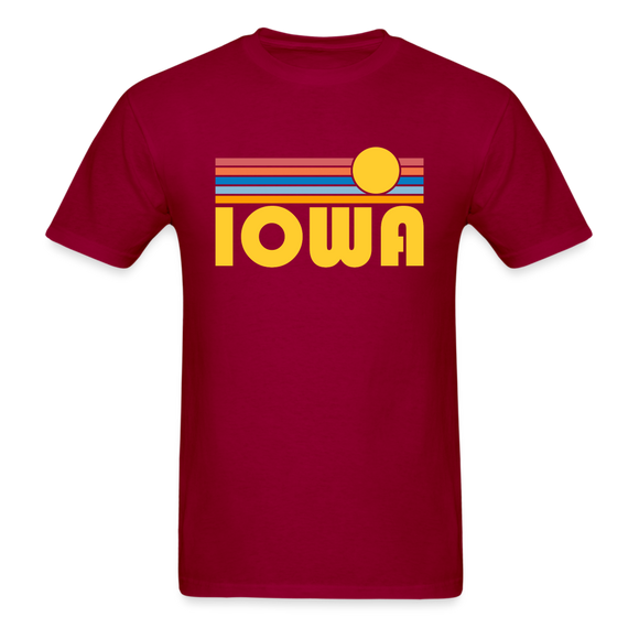Iowa Basic T-Shirt - Unisex Iowa T Shirt Retro Sun - dark red