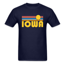 Iowa Basic T-Shirt - Unisex Iowa T Shirt Retro Sun - navy