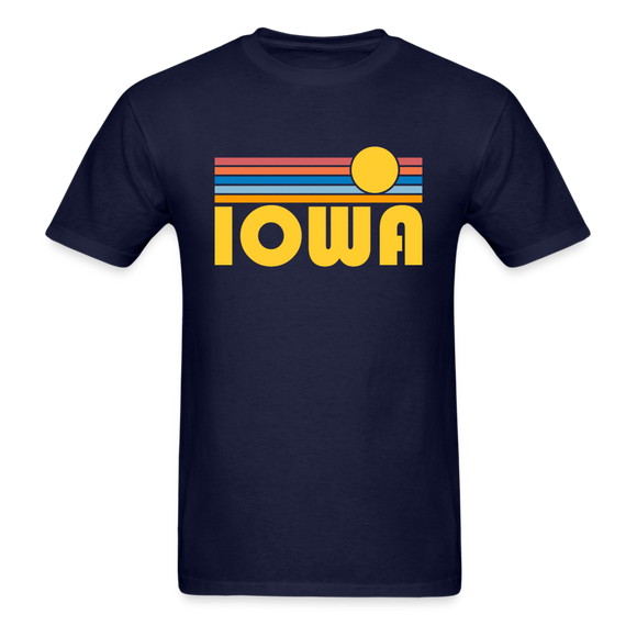 Iowa Basic T-Shirt - Unisex Iowa T Shirt Retro Sun - navy