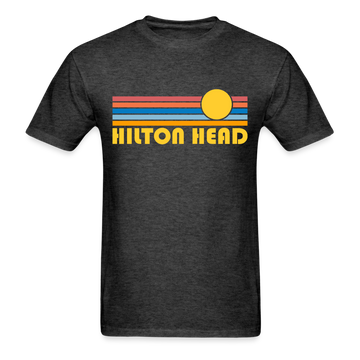 Hilton Head, South Carolina Basic T-Shirt - Unisex Hilton Head T Shirt Retro Sun - heather black