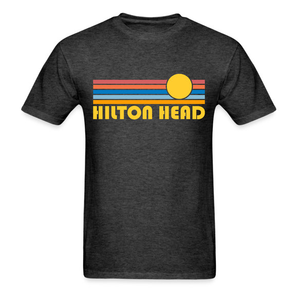 Hilton Head, South Carolina Basic T-Shirt - Unisex Hilton Head T Shirt Retro Sun - heather black