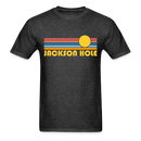 Jackson Hole, Wyoming Basic T-Shirt - Unisex Jackson Hole T Shirt Retro Sun - heather black