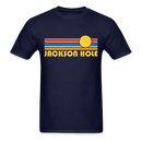 Jackson Hole, Wyoming Basic T-Shirt - Unisex Jackson Hole T Shirt Retro Sun - navy