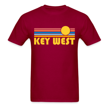 Key West, Florida Basic T-Shirt - Unisex Key West T Shirt Retro Sun - dark red