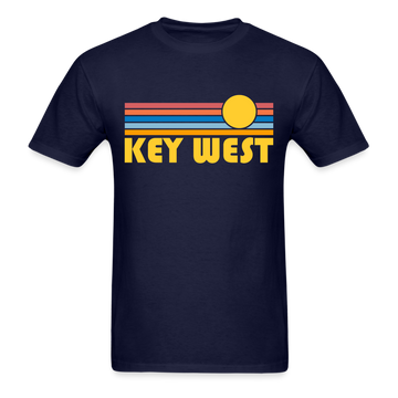 Key West, Florida Basic T-Shirt - Unisex Key West T Shirt Retro Sun - navy