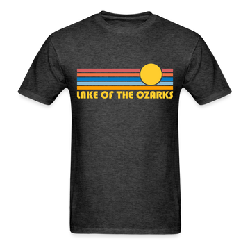 Lake of the Ozarks, Missouri Basic T-Shirt - Unisex Lake of the Ozarks T Shirt Retro Sun - heather black