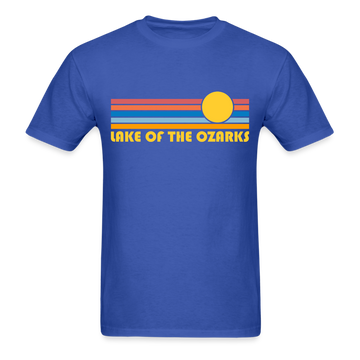 Lake of the Ozarks, Missouri Basic T-Shirt - Unisex Lake of the Ozarks T Shirt Retro Sun - royal blue