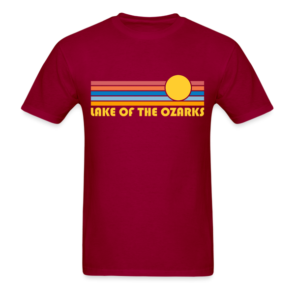 Lake of the Ozarks, Missouri Basic T-Shirt - Unisex Lake of the Ozarks T Shirt Retro Sun - dark red