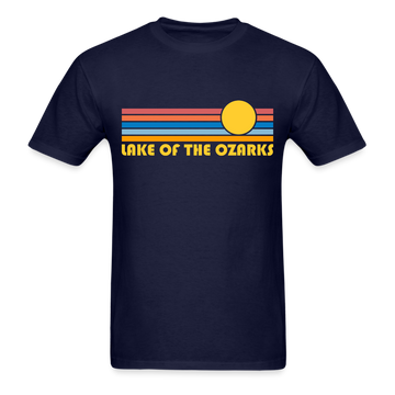 Lake of the Ozarks, Missouri Basic T-Shirt - Unisex Lake of the Ozarks T Shirt Retro Sun - navy