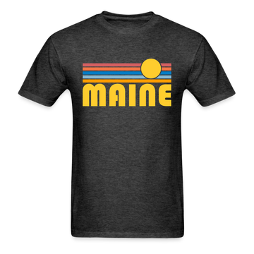 Maine Basic T-Shirt - Unisex Maine T Shirt Retro Sun - heather black