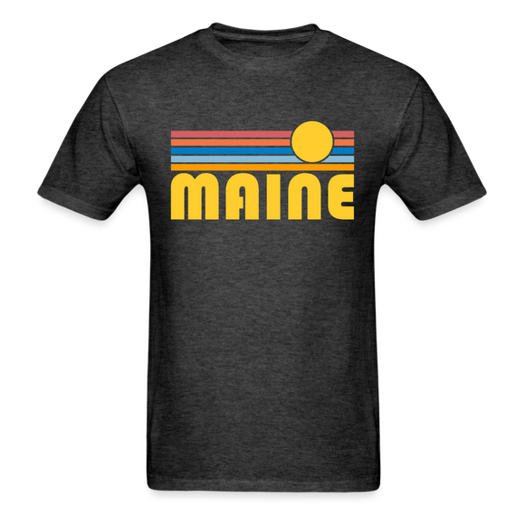 Maine Basic T-Shirt - Unisex Maine T Shirt Retro Sun - heather black