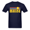 Maine Basic T-Shirt - Unisex Maine T Shirt Retro Sun - navy