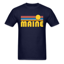 Maine Basic T-Shirt - Unisex Maine T Shirt Retro Sun - navy