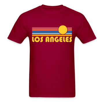 Los Angeles, California Basic T-Shirt - Unisex Los Angeles T Shirt Retro Sun - dark red