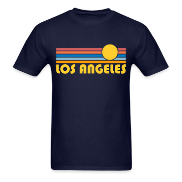 Los Angeles, California Basic T-Shirt - Unisex Los Angeles T Shirt Retro Sun - navy