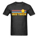 Lake Tahoe, California Basic T-Shirt - Unisex Lake Tahoe T Shirt Retro Sun - heather black