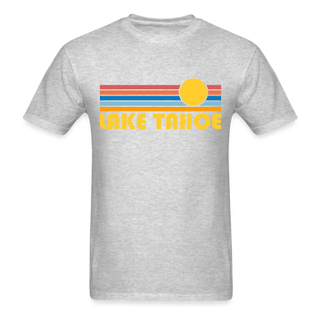 Lake Tahoe, California Basic T-Shirt - Unisex Lake Tahoe T Shirt Retro Sun - heather gray
