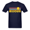 Missouri Basic T-Shirt - Unisex Missouri T Shirt Retro Sun - navy