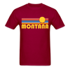 Montana Basic T-Shirt - Unisex Montana T Shirt Retro Sun - dark red