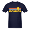 Montana Basic T-Shirt - Unisex Montana T Shirt Retro Sun - navy