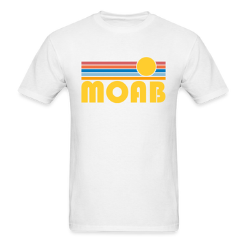 Moab, Utah Basic T-Shirt - Unisex Moab T Shirt Retro Sun - white
