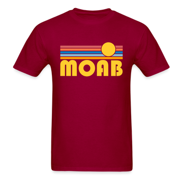 Moab, Utah Basic T-Shirt - Unisex Moab T Shirt Retro Sun - dark red