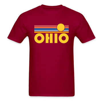 Ohio Basic T-Shirt - Unisex Ohio T Shirt Retro Sun - dark red