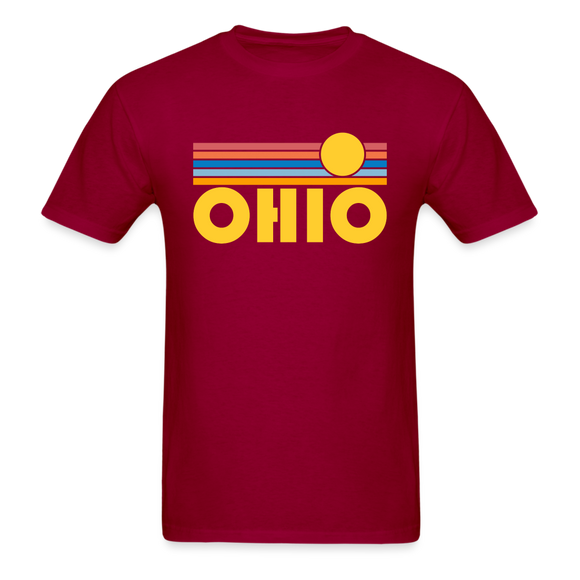 Ohio Basic T-Shirt - Unisex Ohio T Shirt Retro Sun - dark red