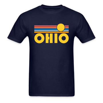 Ohio Basic T-Shirt - Unisex Ohio T Shirt Retro Sun - navy