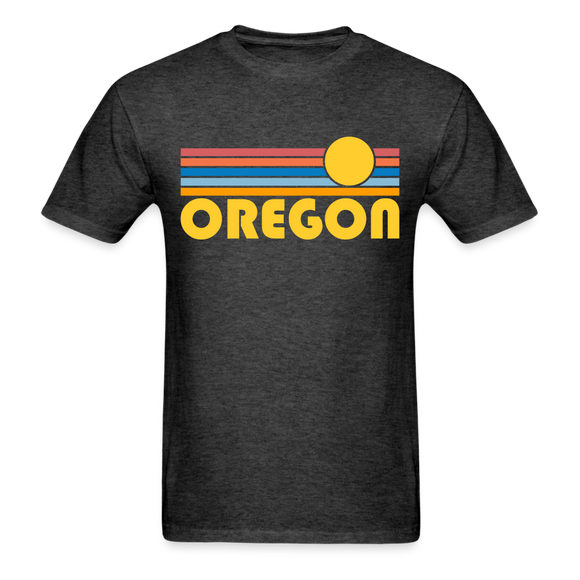 Oregon Basic T-Shirt - Unisex Oregon T Shirt Retro Sun - heather black