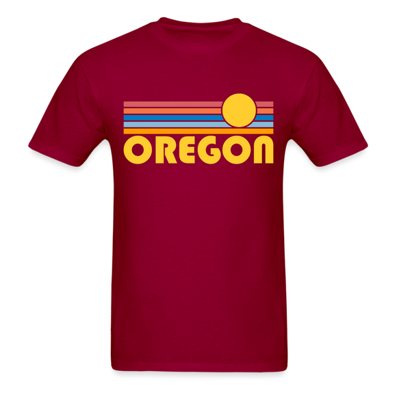 Oregon Basic T-Shirt - Unisex Oregon T Shirt Retro Sun - dark red