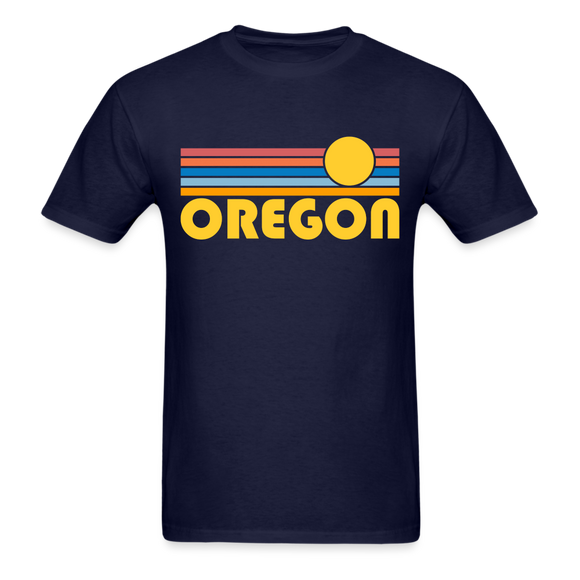 Oregon Basic T-Shirt - Unisex Oregon T Shirt Retro Sun - navy